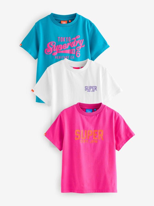 Superdry Pink T-Shirts 3 Pack image 1