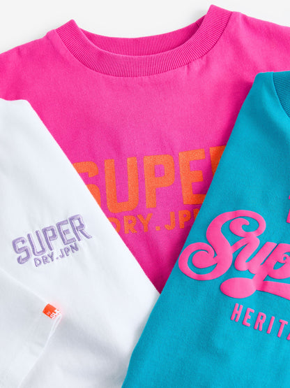 Superdry Pink T-Shirts 3 Pack image 7