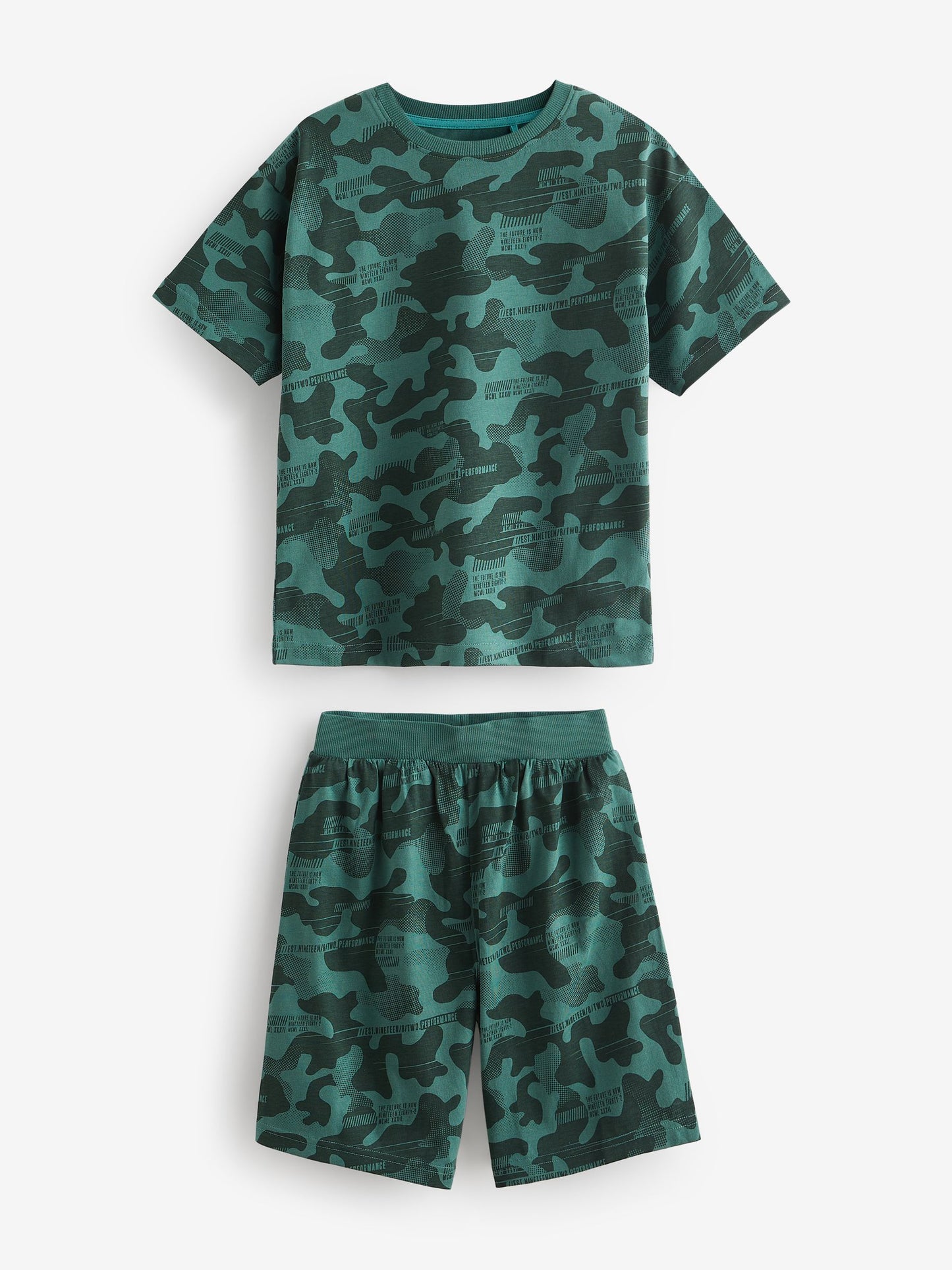 Blue/Grey/Green Camouflage Short Pyjamas 3 Pack (3-16yrs) image 4