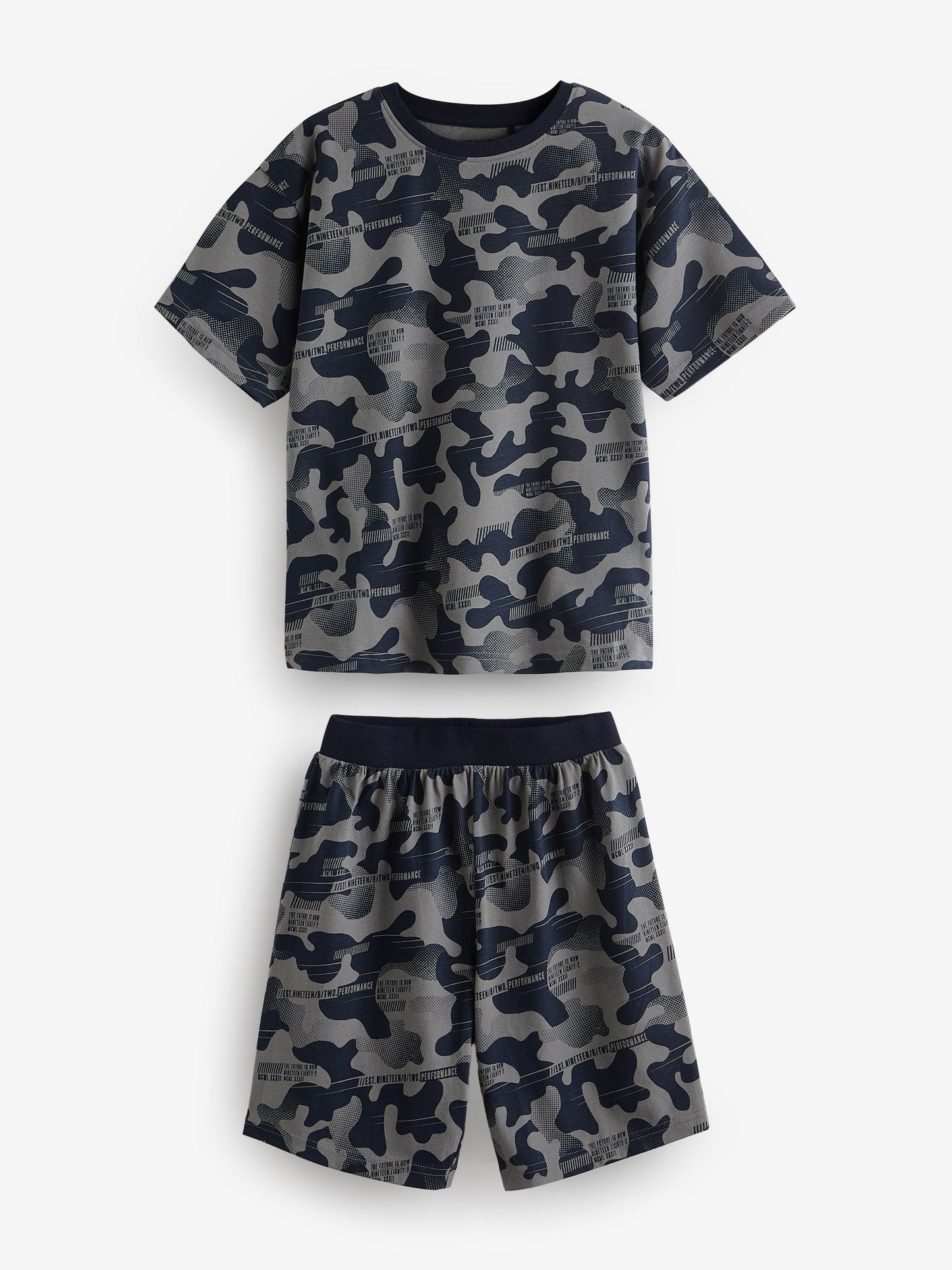 Blue/Grey/Green Camouflage Short Pyjamas 3 Pack (3-16yrs) image 6