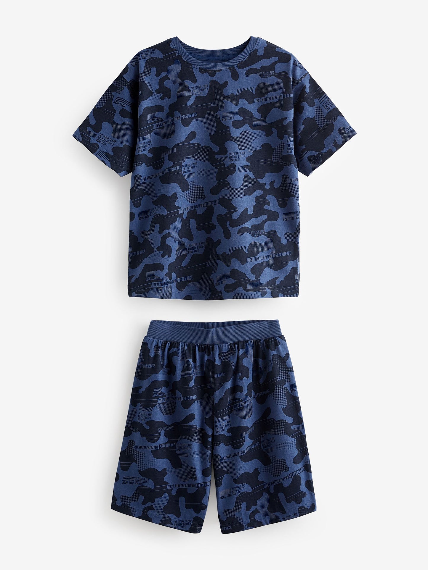 Blue/Grey/Green Camouflage Short Pyjamas 3 Pack (3-16yrs) image 7