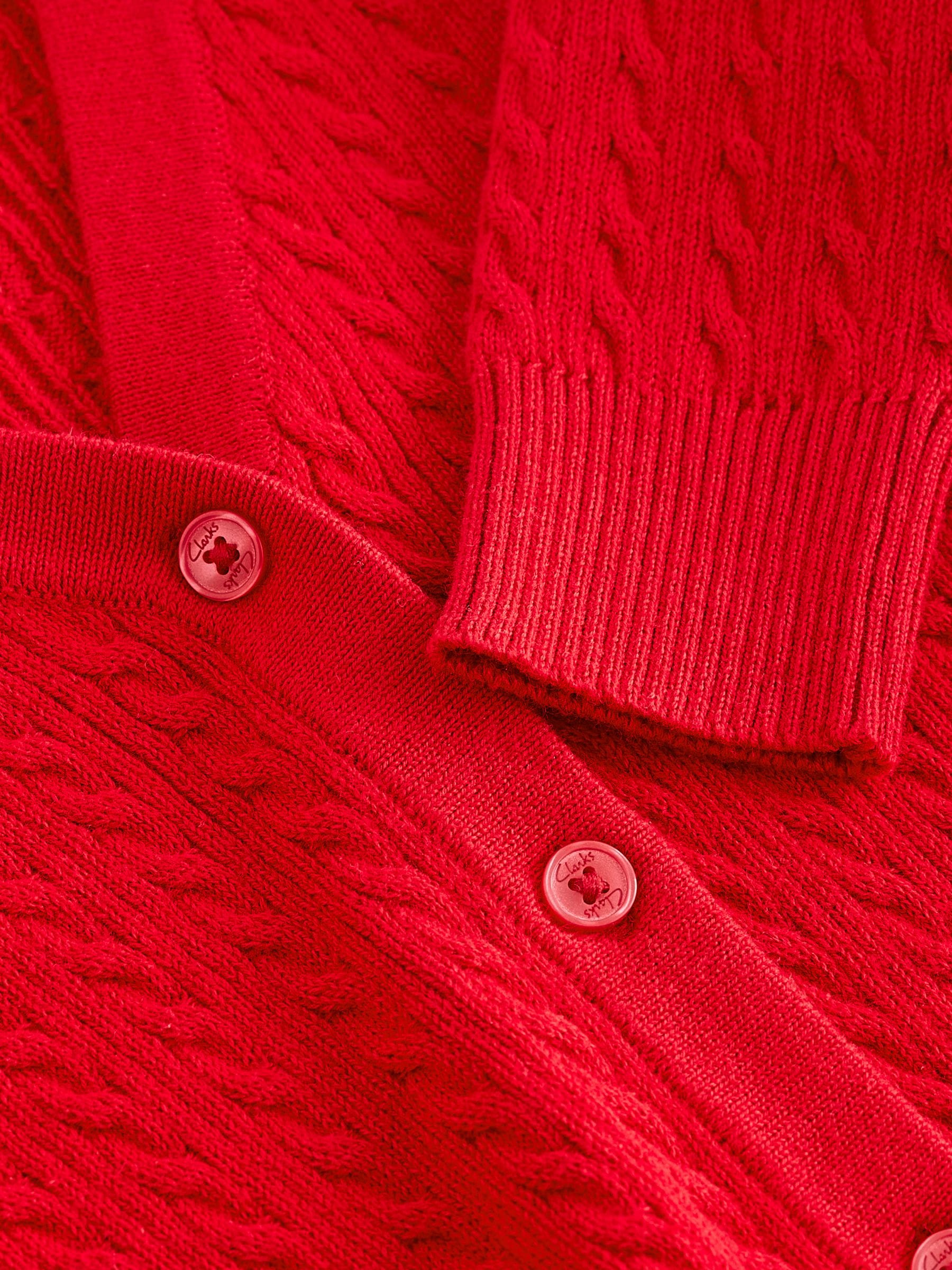 Dsiney Kidz - Clarks Red Cable Knit Frill School Cardigan image 10