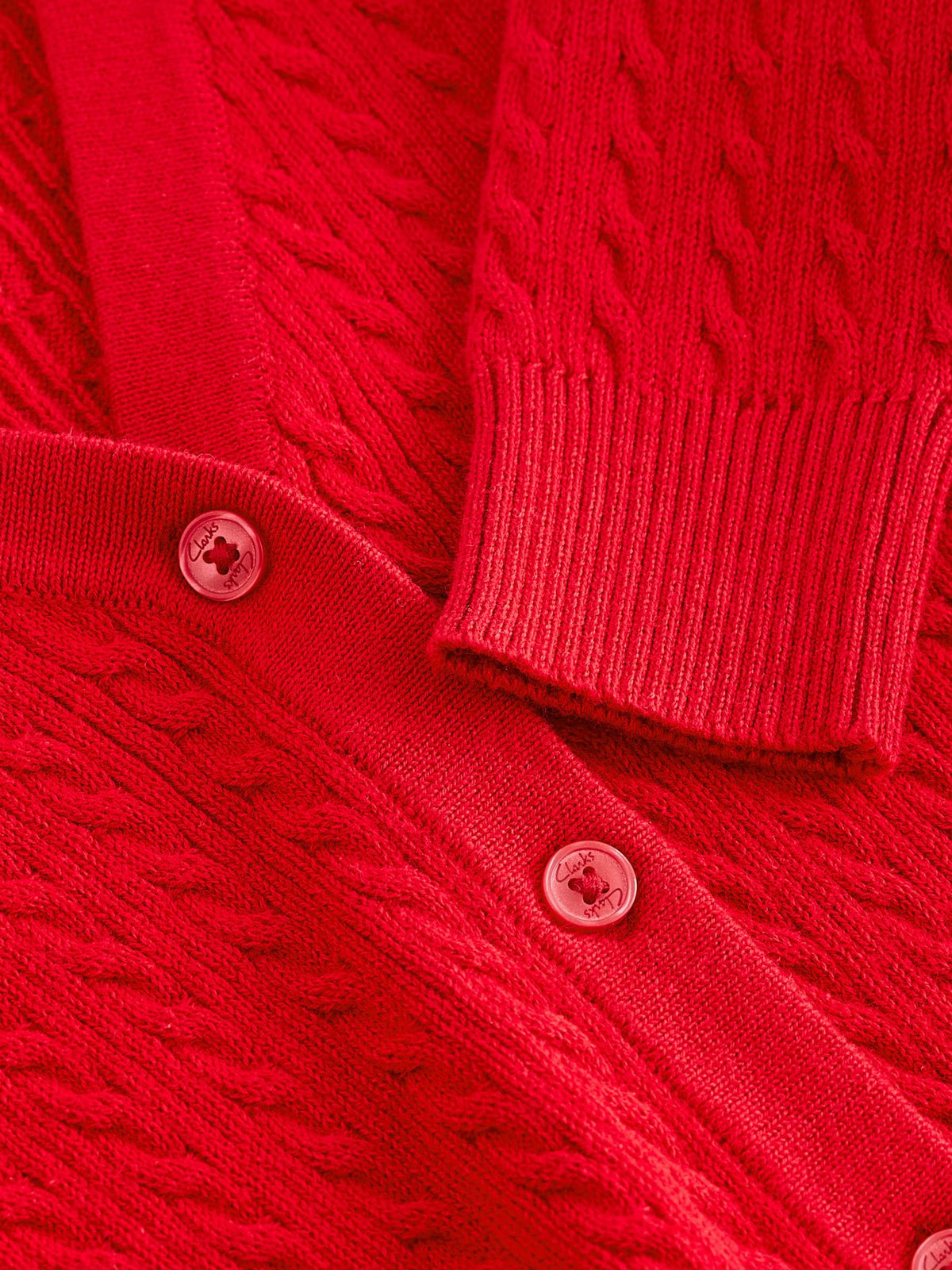 Dsiney Kidz - Clarks Red Cable Knit Frill School Cardigan image 10