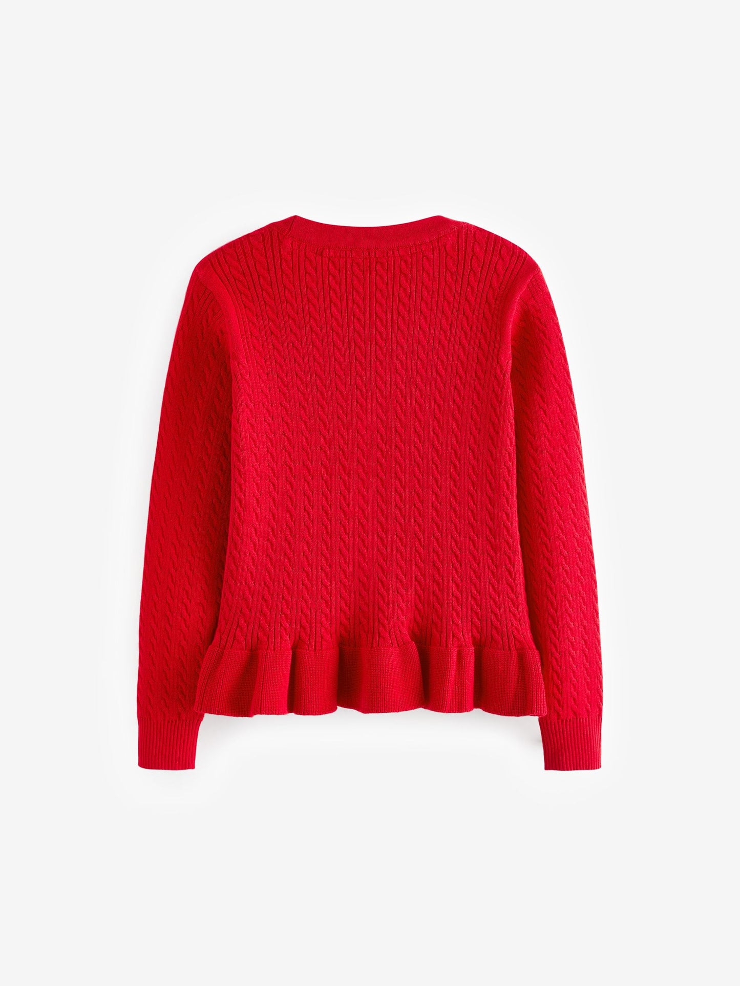 Dsiney Kidz - Clarks Red Cable Knit Frill School Cardigan image 9