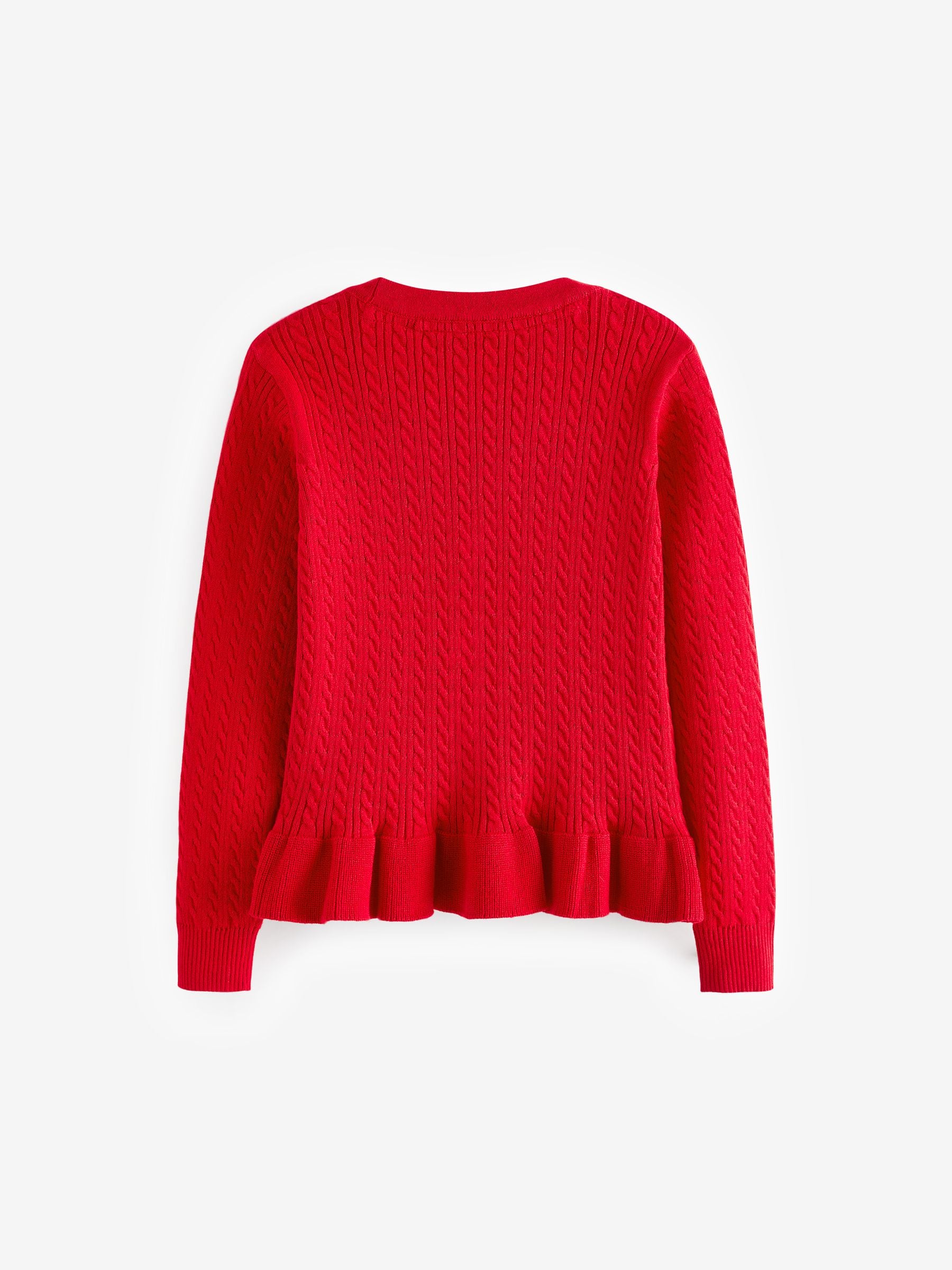 Dsiney Kidz - Clarks Red Cable Knit Frill School Cardigan image 9