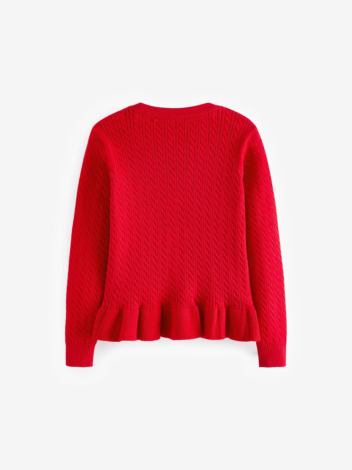 Dsiney Kidz - Clarks Red Cable Knit Frill School Cardigan image 9