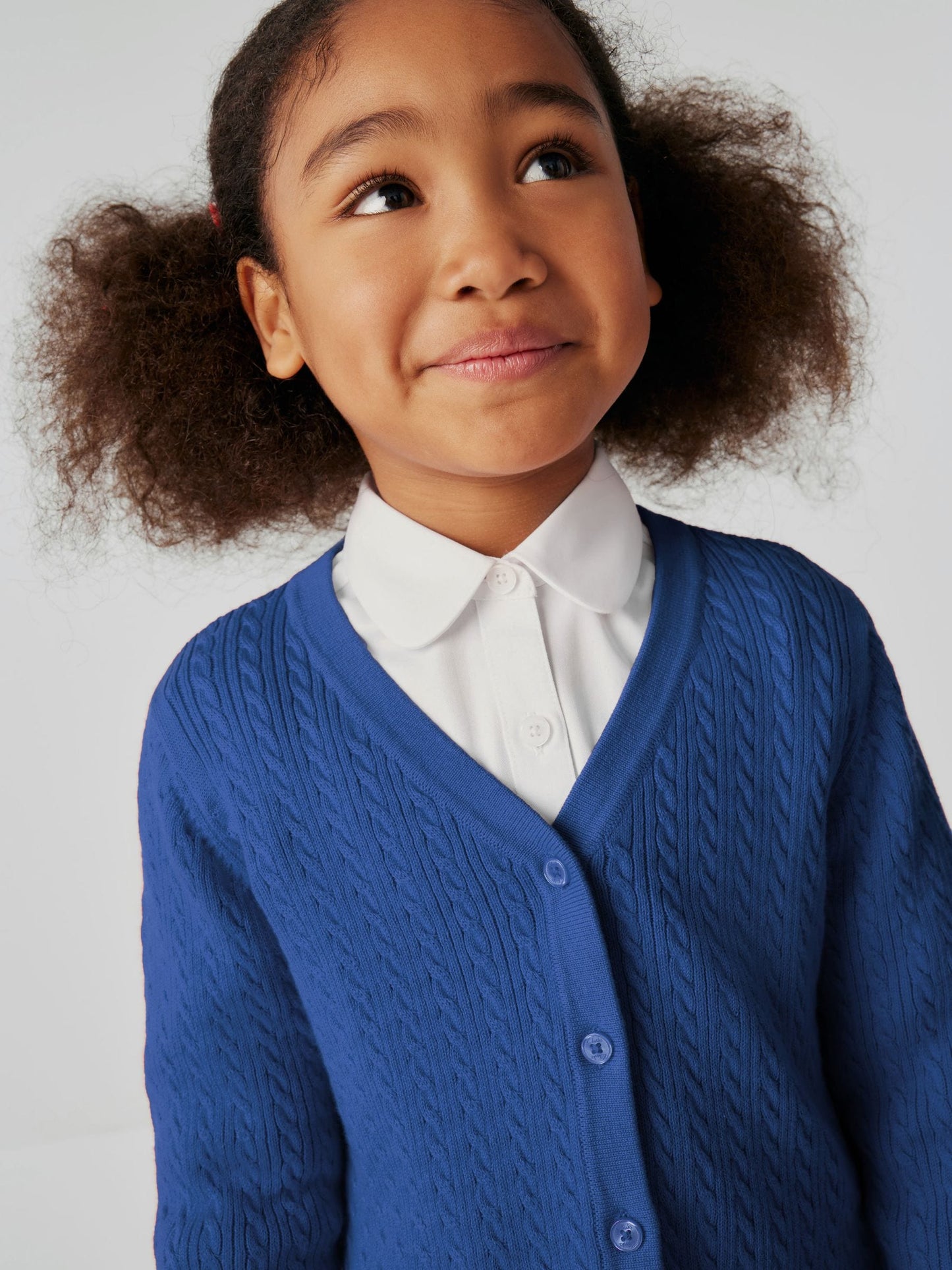 Dsiney Kidz - Clarks Blue Cable Knit Frill School Cardigan image 4