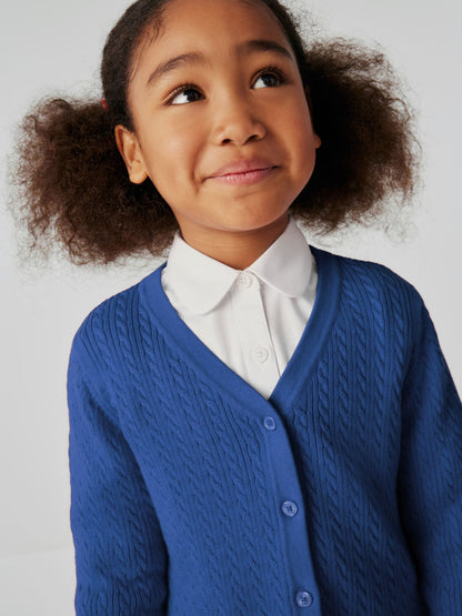 Dsiney Kidz - Clarks Blue Cable Knit Frill School Cardigan image 4