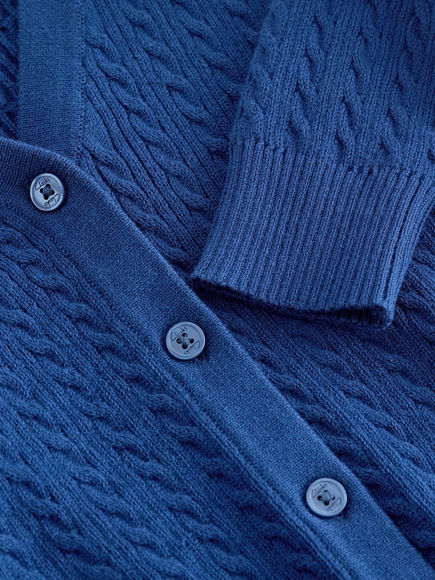 Dsiney Kidz - Clarks Blue Cable Knit Frill School Cardigan image 7