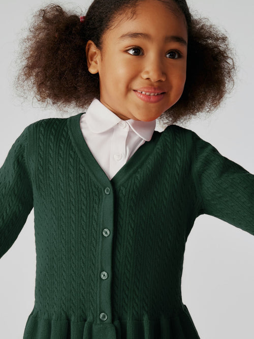 Dsiney Kidz - Clarks Green Cable Knit Frill School Cardigan image 1