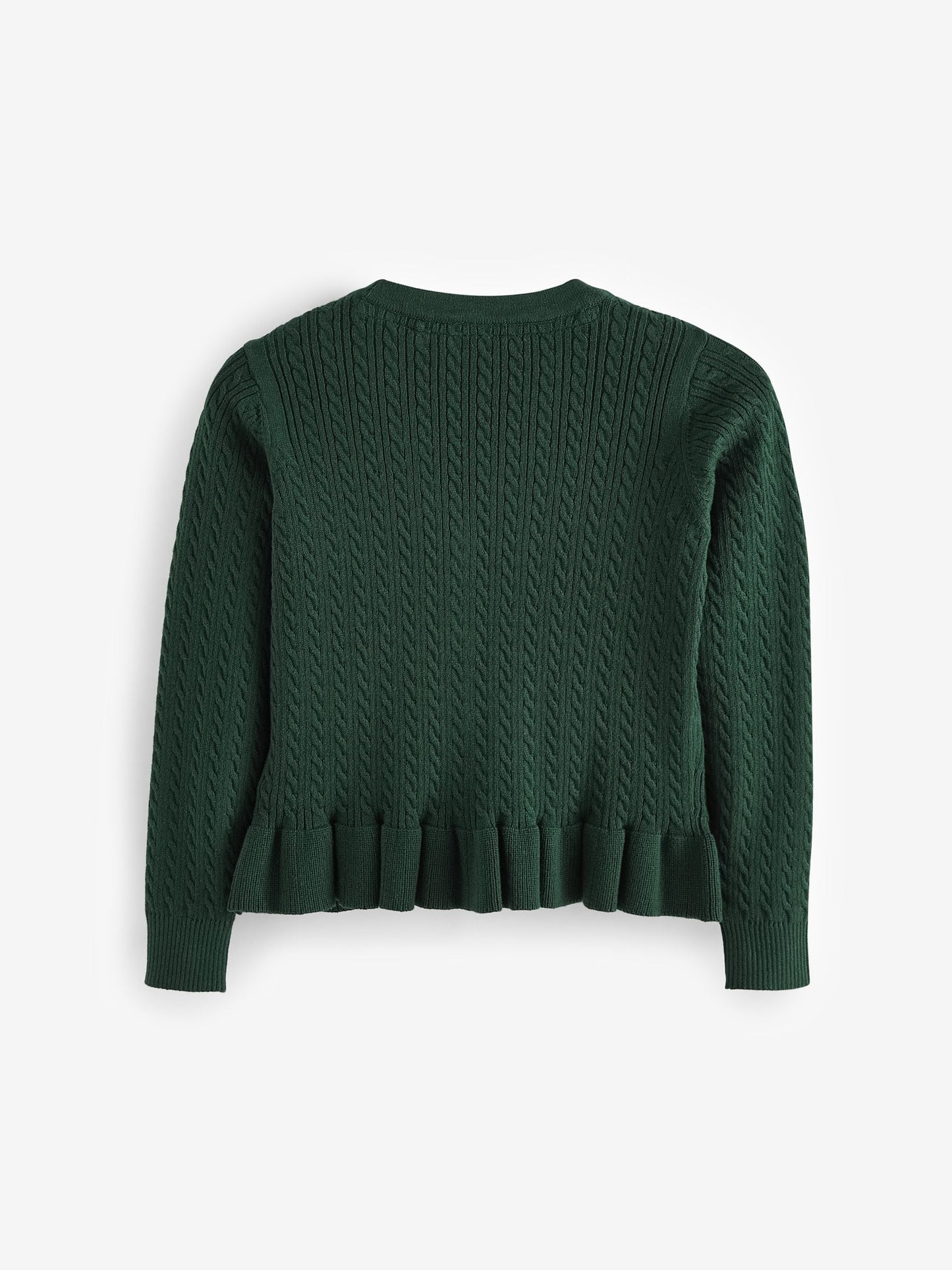 Dsiney Kidz - Clarks Green Cable Knit Frill School Cardigan image 4