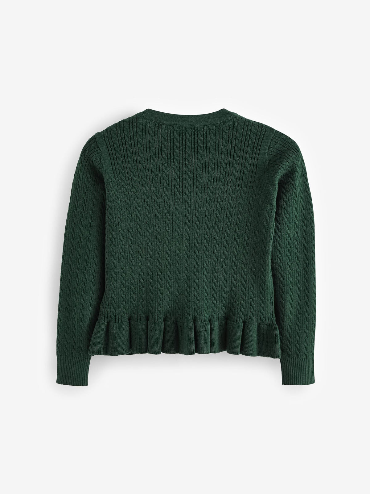 Dsiney Kidz - Clarks Green Cable Knit Frill School Cardigan image 4