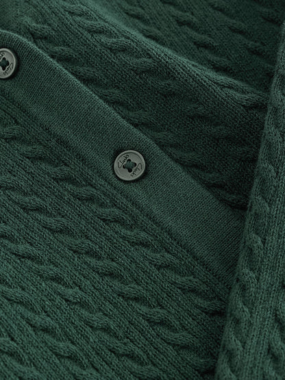 Dsiney Kidz - Clarks Green Cable Knit Frill School Cardigan image 5