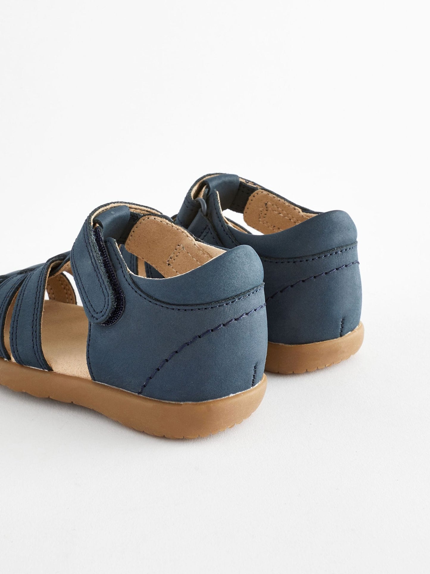 Navy Standard Fit (F) Baby Touch Fastening Leather First Walker Sandals image 5