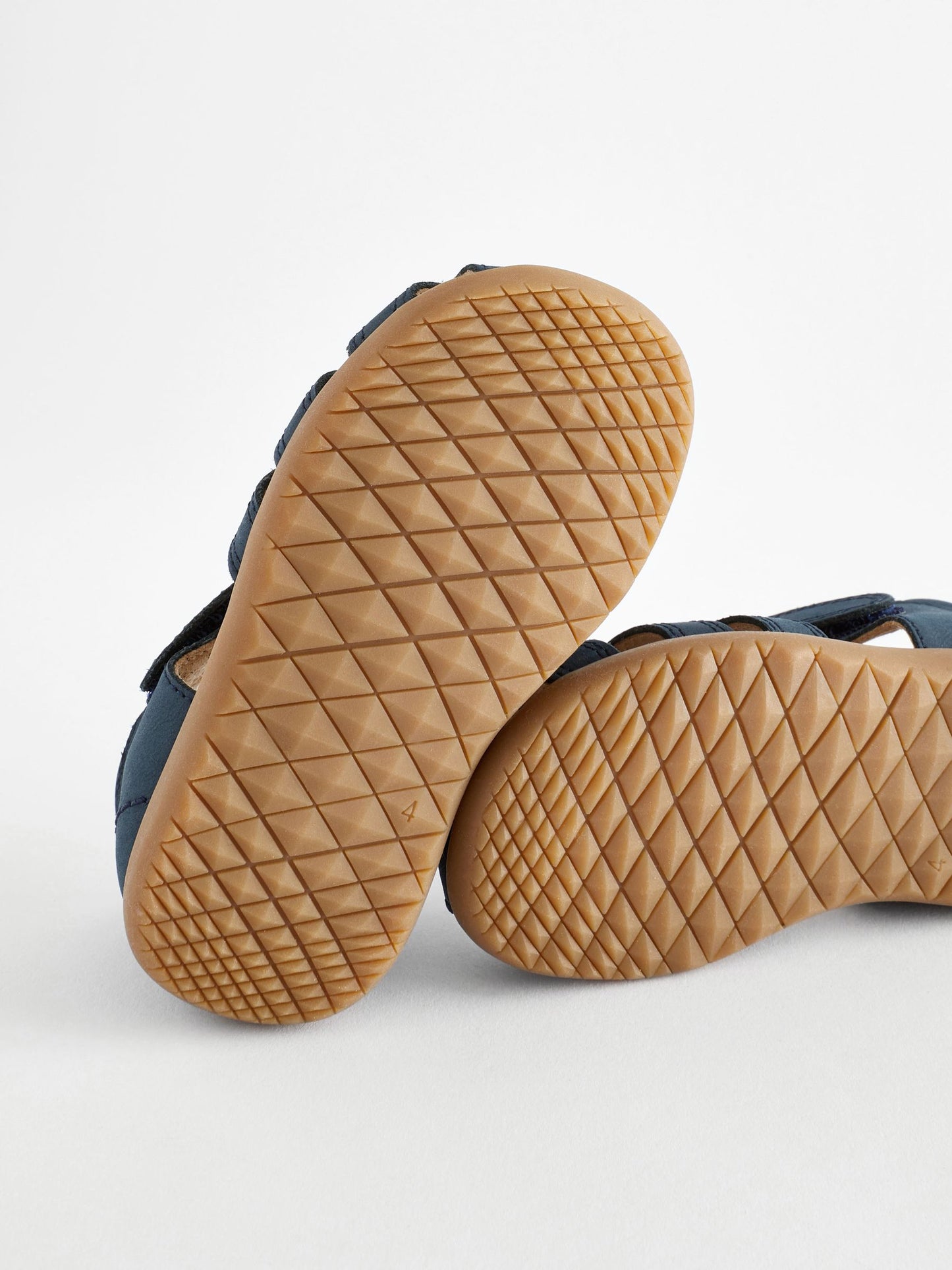Navy Wide Fit (G) Baby Touch Fastening Leather First Walker Sandals image 4