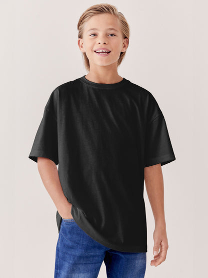 Dsiney Kidz - Black Oversized Fit Short Sleeve T-Shirt (3-16yrs) image 1
