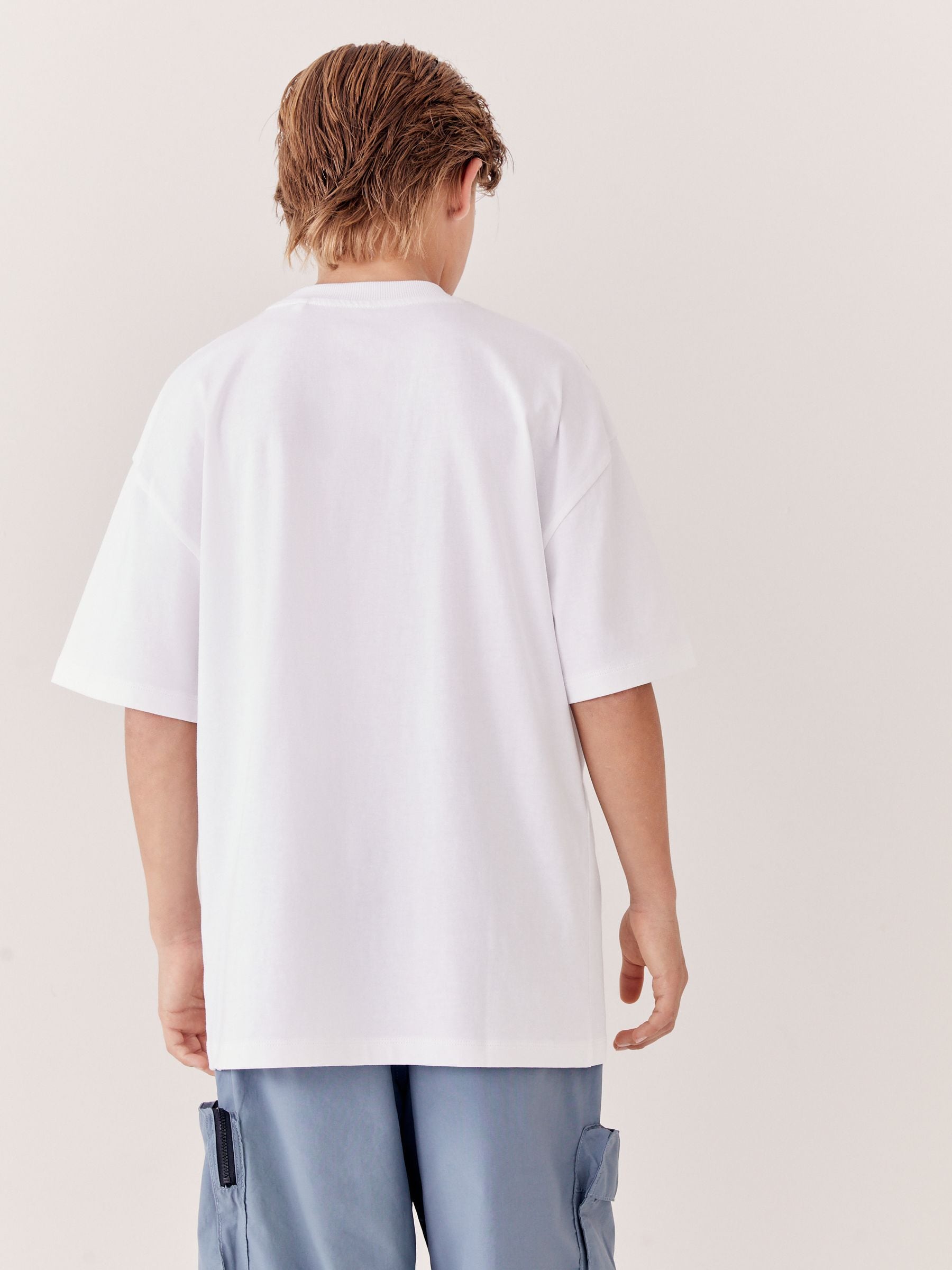 Dsiney Kidz - White Oversized Fit Short Sleeve T-Shirt (3-16yrs) image 3