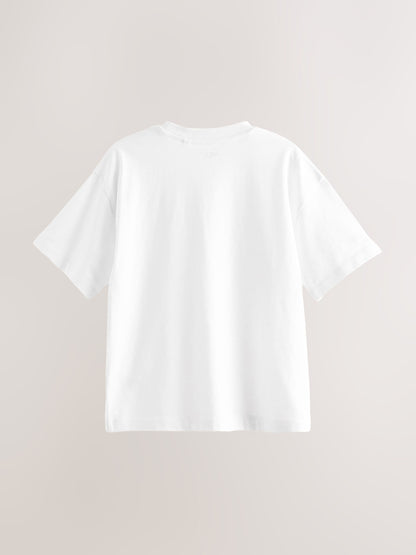 Dsiney Kidz - White Oversized Fit Short Sleeve T-Shirt (3-16yrs) image 6