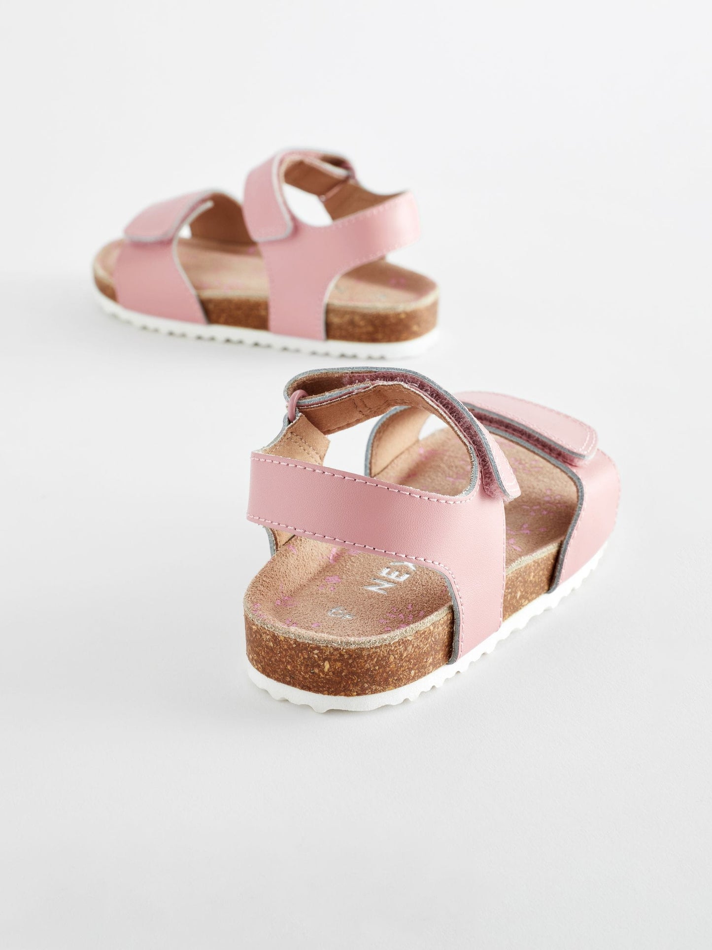 Pink Standard Fit (F) Leather Corkbed Sandals image 3