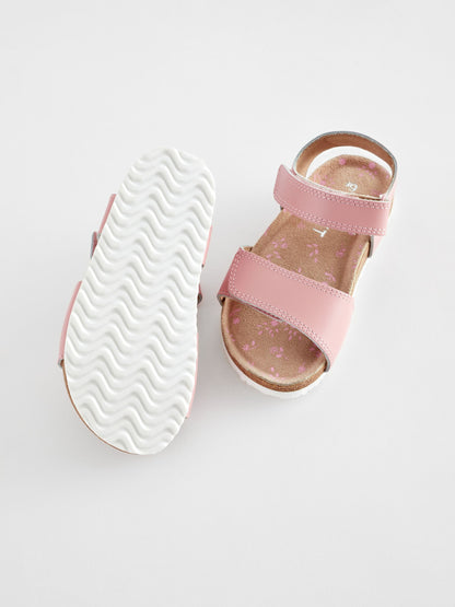 Pink Standard Fit (F) Leather Corkbed Sandals image 4