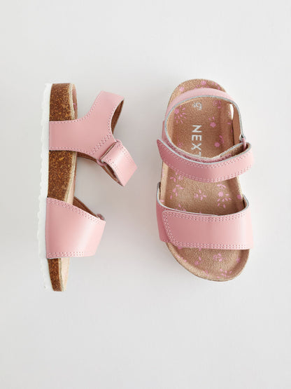 Pink Standard Fit (F) Leather Corkbed Sandals image 6