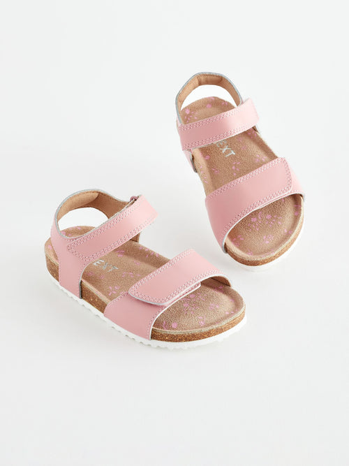 Pink Standard Fit (F) Leather Corkbed Sandals image 1