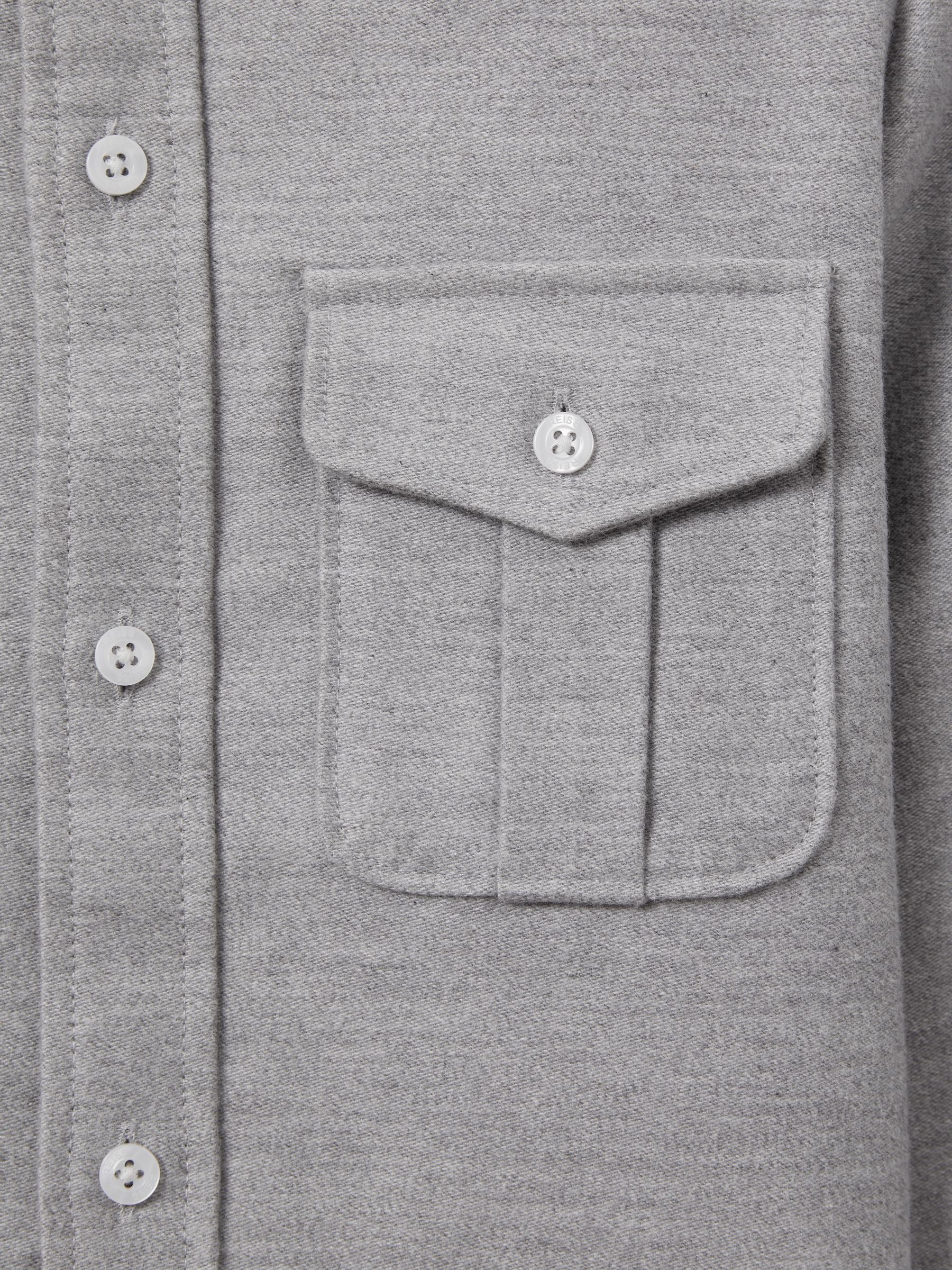Dsiney Kidz - Reiss Soft Grey Thomas 3-9 yrs Brushed Cotton Patch Pocket Overshirt image 4