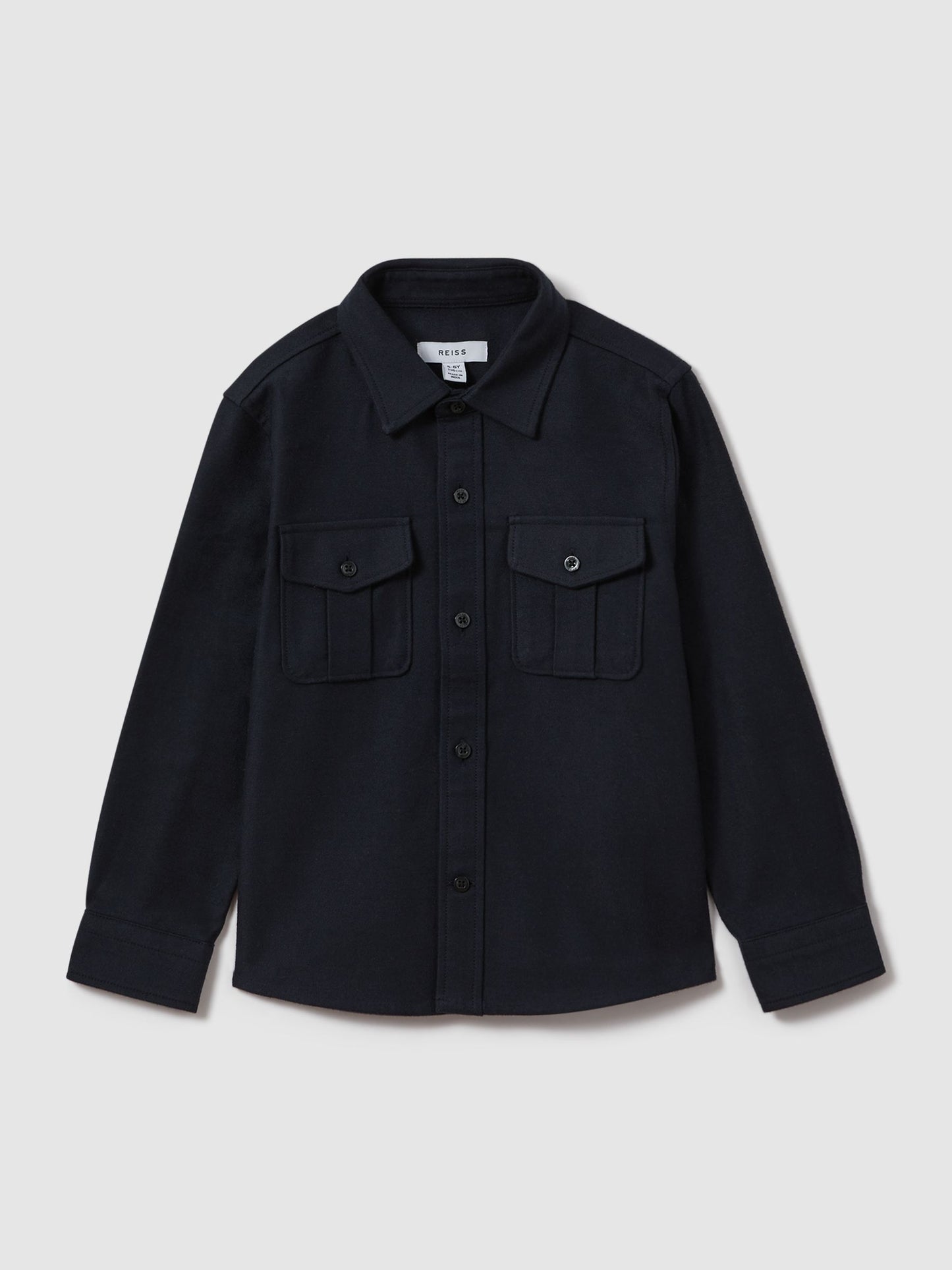 Dsiney Kidz - Reiss Navy Thomas 3-9 yrs Brushed Cotton Patch Pocket Overshirt image 2