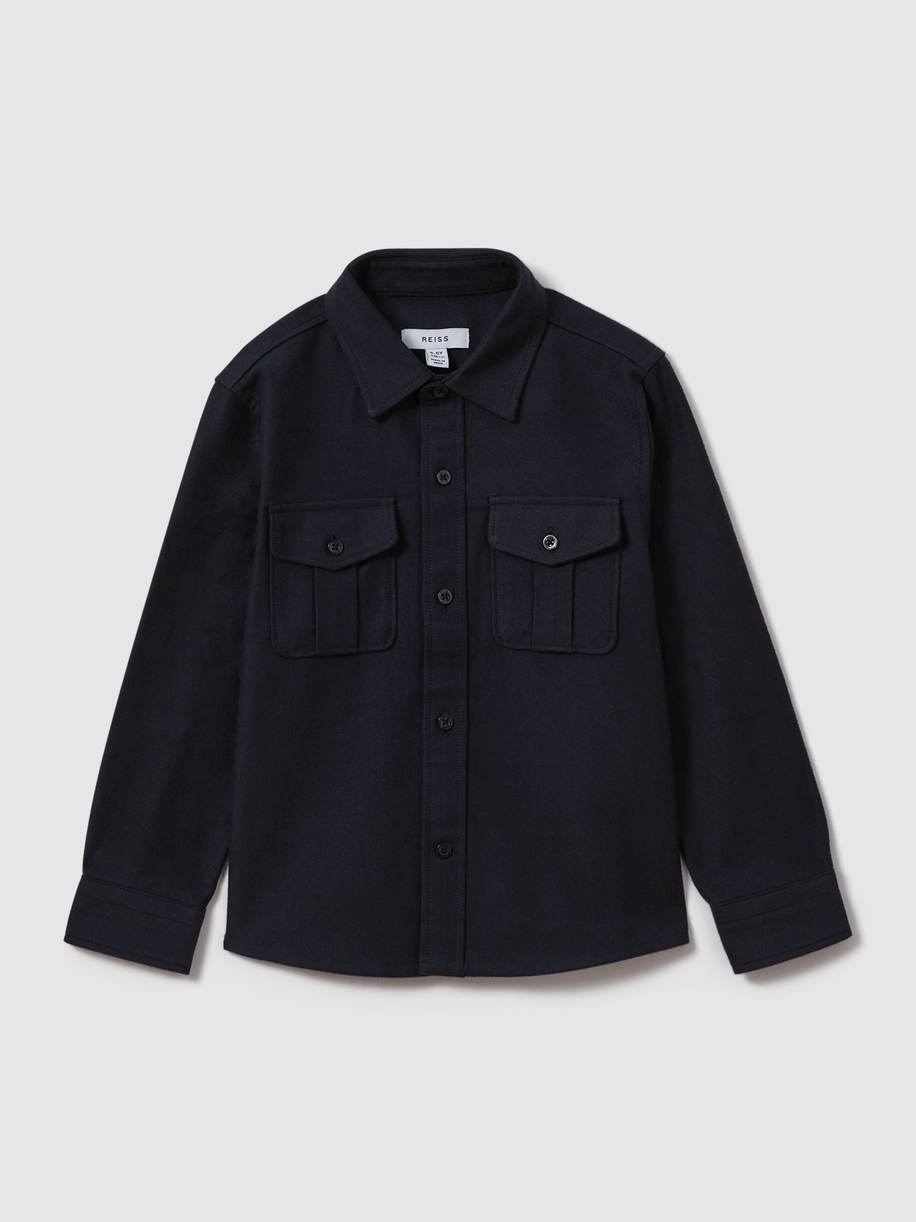 Dsiney Kidz - Reiss Navy Thomas 3-9 yrs Brushed Cotton Patch Pocket Overshirt image 2