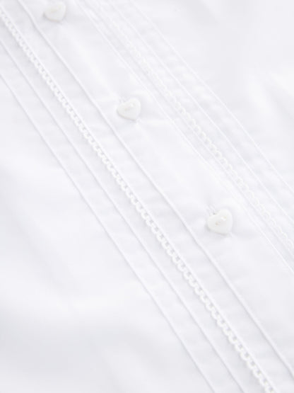 Dsiney Kidz - White Girls Cotton Rich Scalloped Collar School Shirt (3-14yrs) image 10