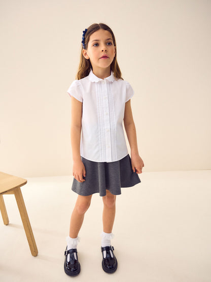 Dsiney Kidz - White Girls Cotton Rich Scalloped Collar School Shirt (3-14yrs) image 2