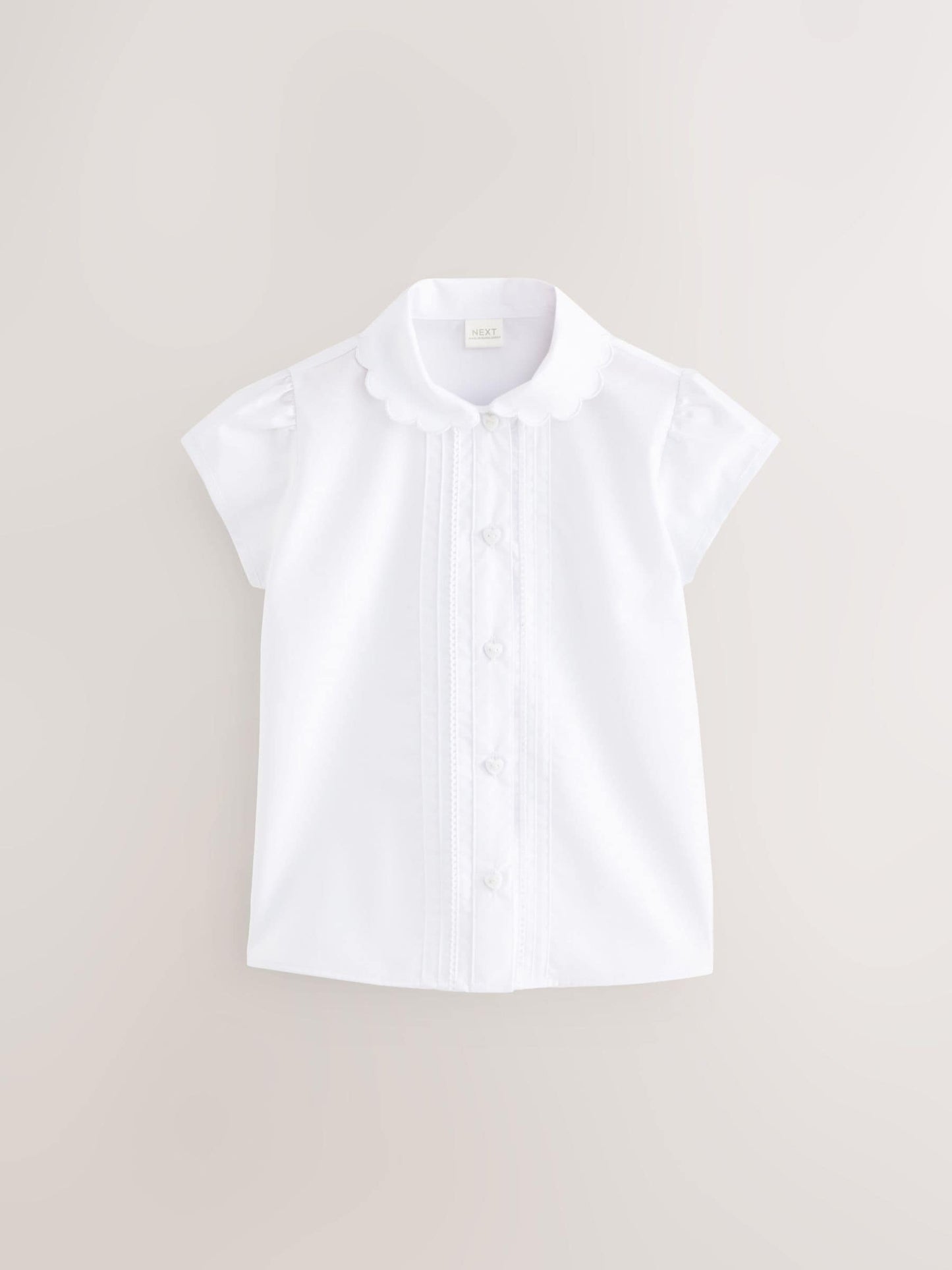 Dsiney Kidz - White Girls Cotton Rich Scalloped Collar School Shirt (3-14yrs) image 7