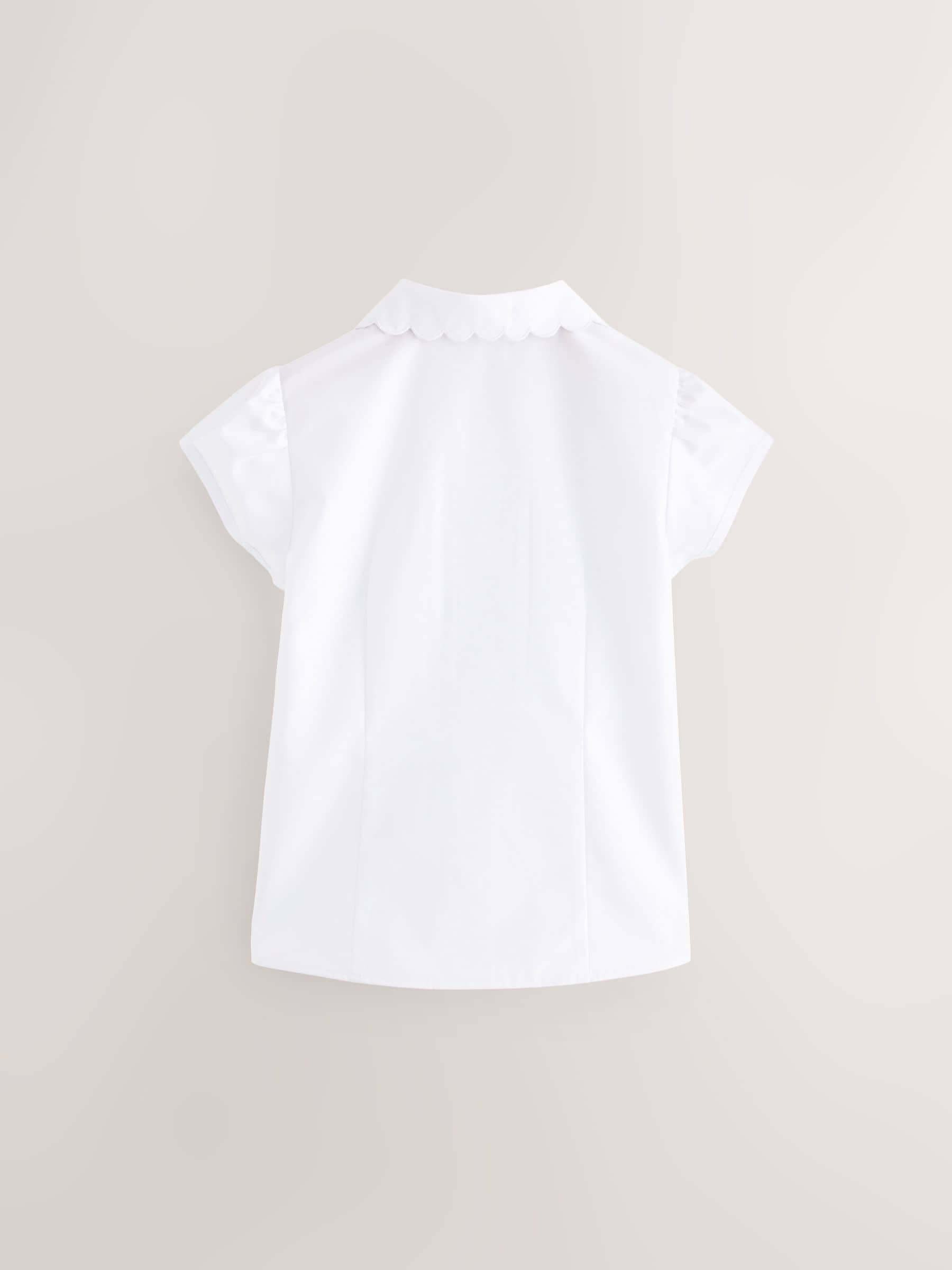 Dsiney Kidz - White Girls Cotton Rich Scalloped Collar School Shirt (3-14yrs) image 8