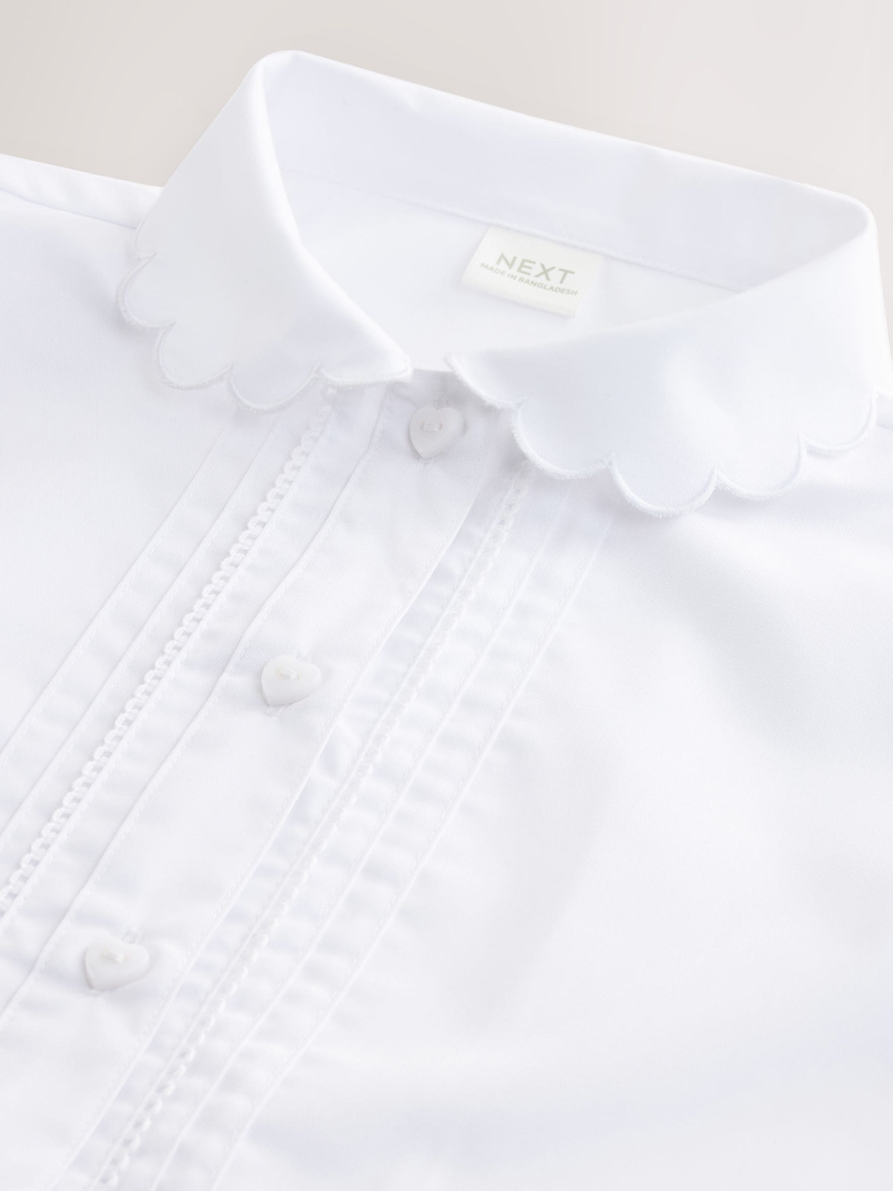 Dsiney Kidz - White Girls Cotton Rich Scalloped Collar School Shirt (3-14yrs) image 9