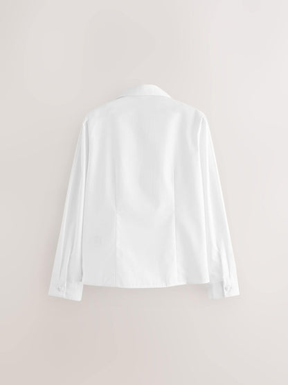 Dsiney Kidz - White Girls Long Sleeve Lace Trim School Blouses 2 Pack (3-14yrs) image 3