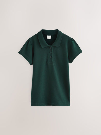 Dsiney Kidz - Green Regular Fit Girls 2 Pack Cotton Short Sleeve Polo Shirts (3-16yrs) image 2