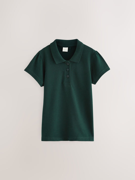 Dsiney Kidz - Green Regular Fit Girls 2 Pack Cotton Short Sleeve Polo Shirts (3-16yrs) image 2