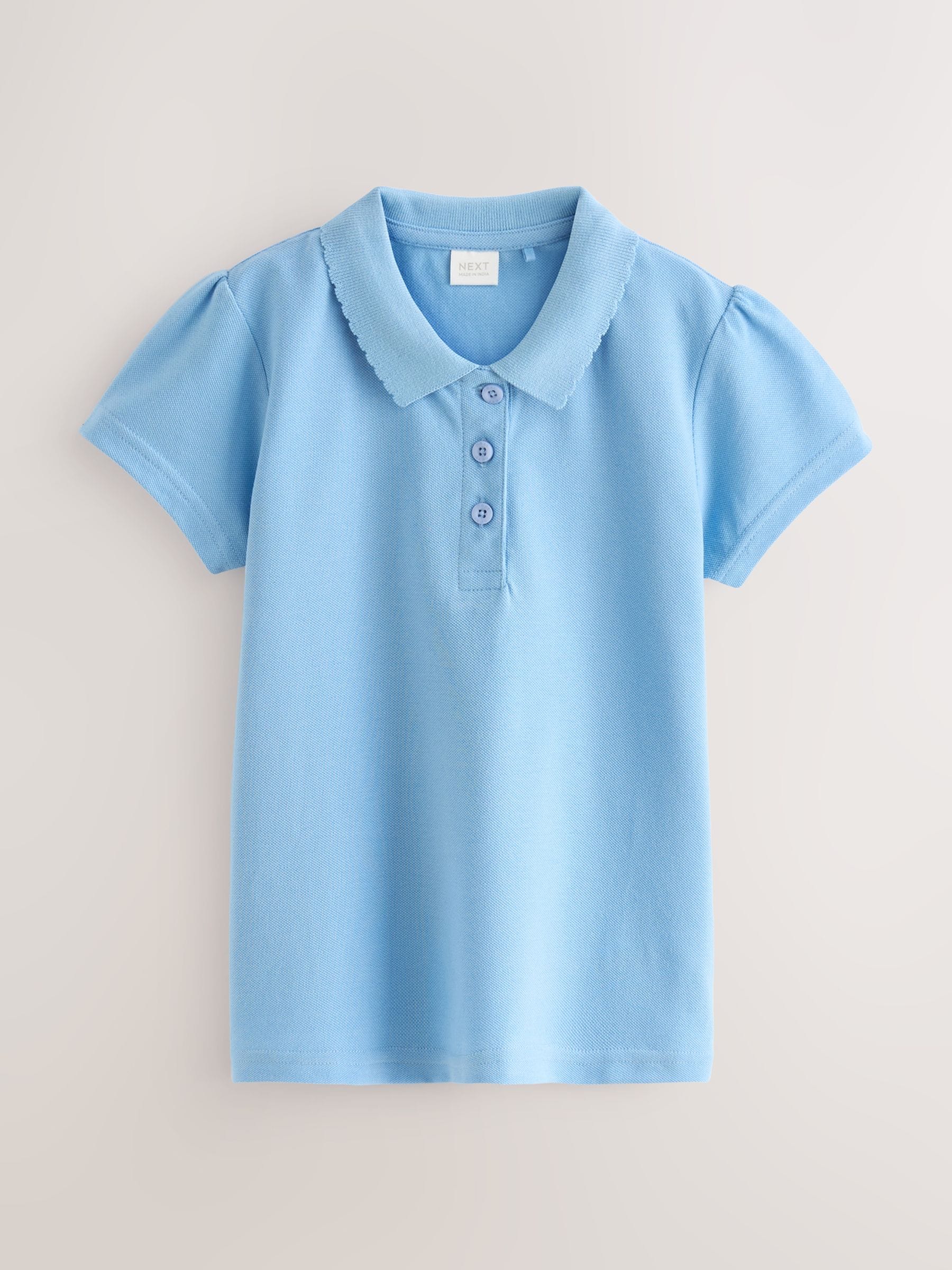 Dsiney Kidz - Blue Regular Fit Girls 5 Pack 100% Cotton Short Sleeve Polo Shirts (3-16yrs) image 2