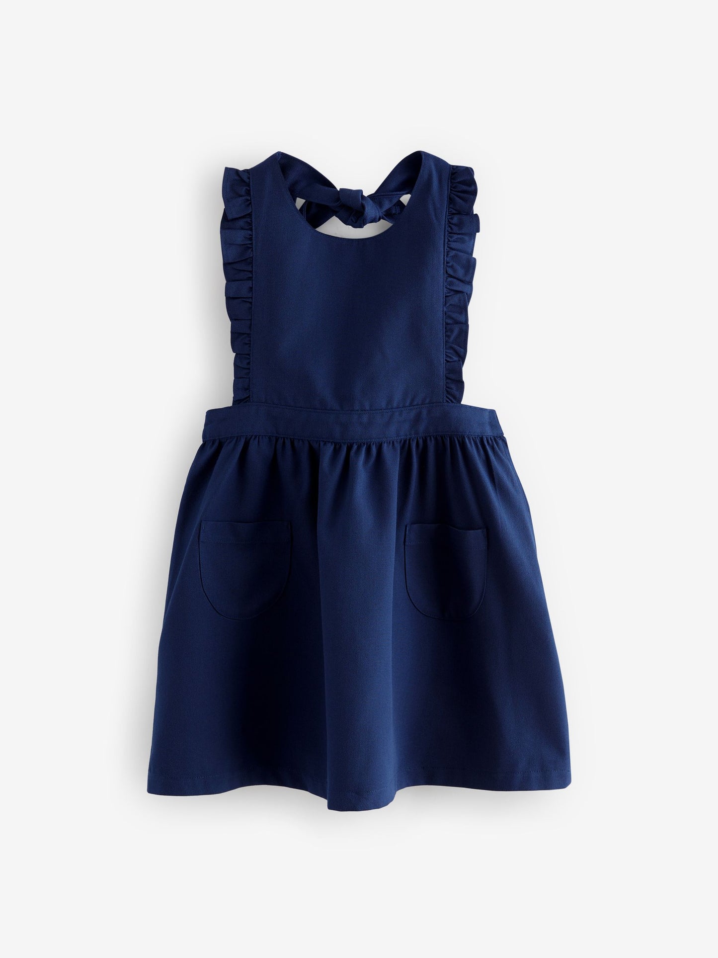 Bright Blue Ruffle Detail Pinafore School Dress (3-14yrs) image 4