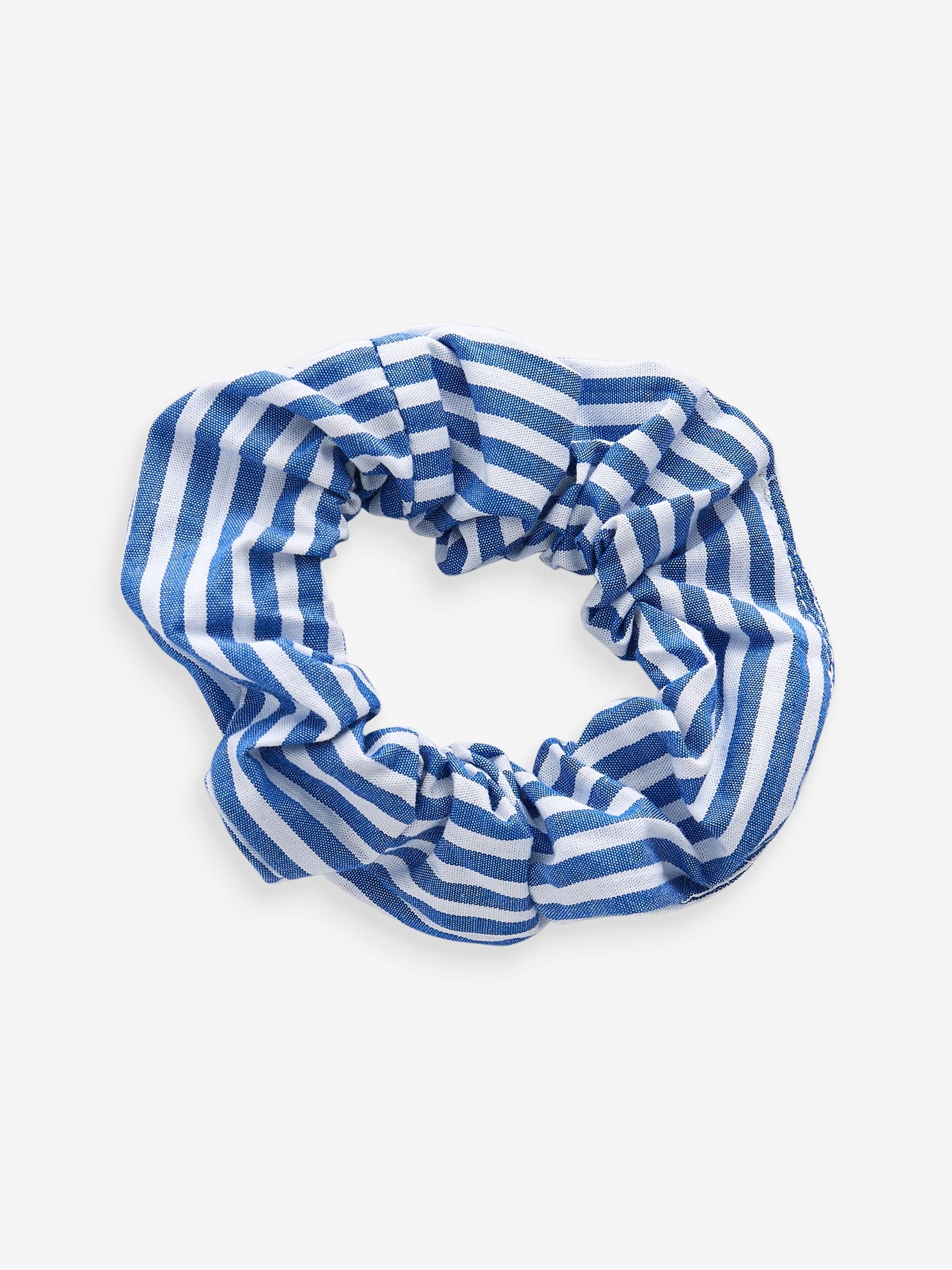 Blue Stripe Cotton Rich Belted School Dress with Scrunchie (3-14yrs) image 10