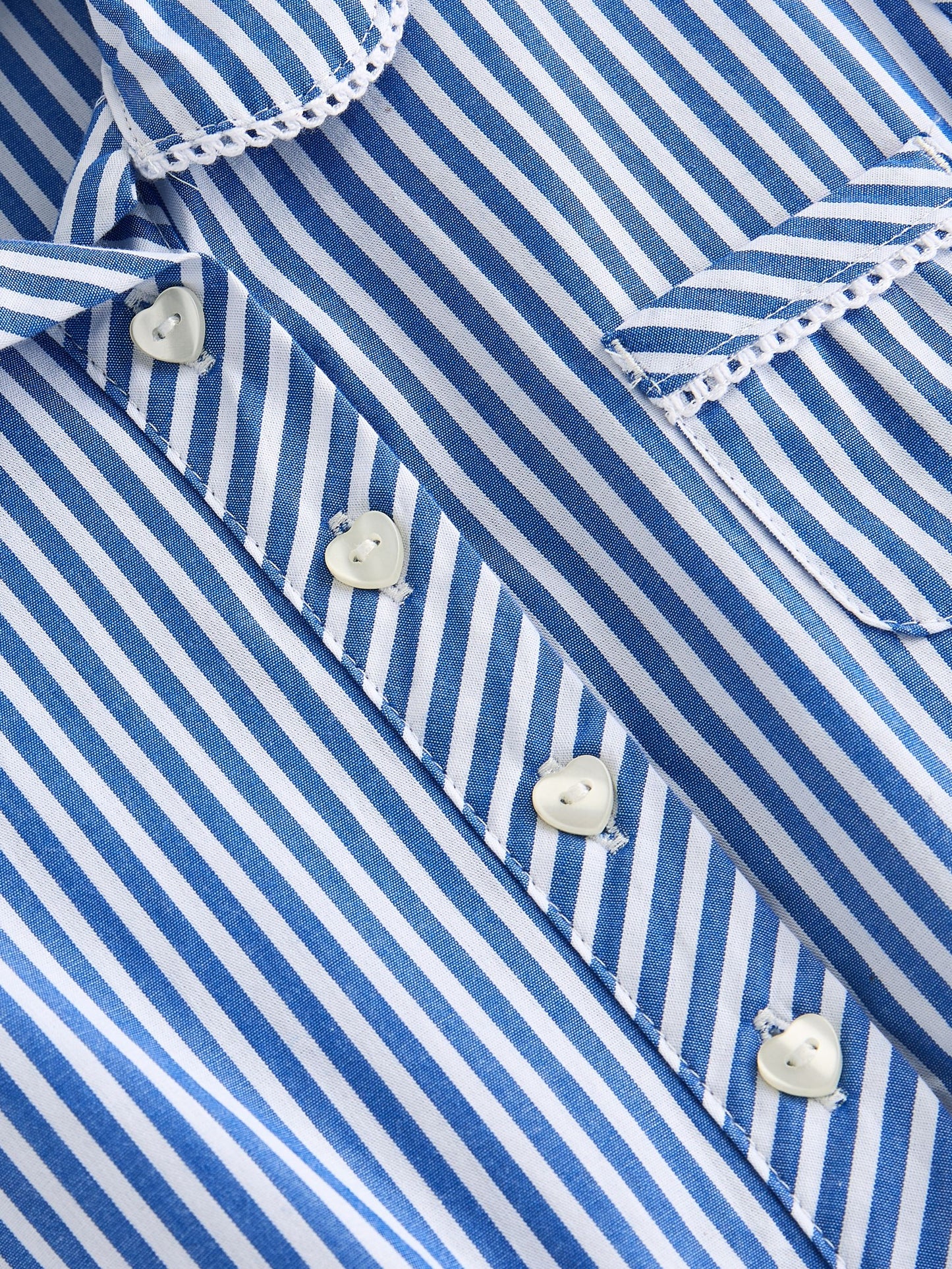 Blue Stripe Cotton Rich Belted School Dress with Scrunchie (3-14yrs) image 9
