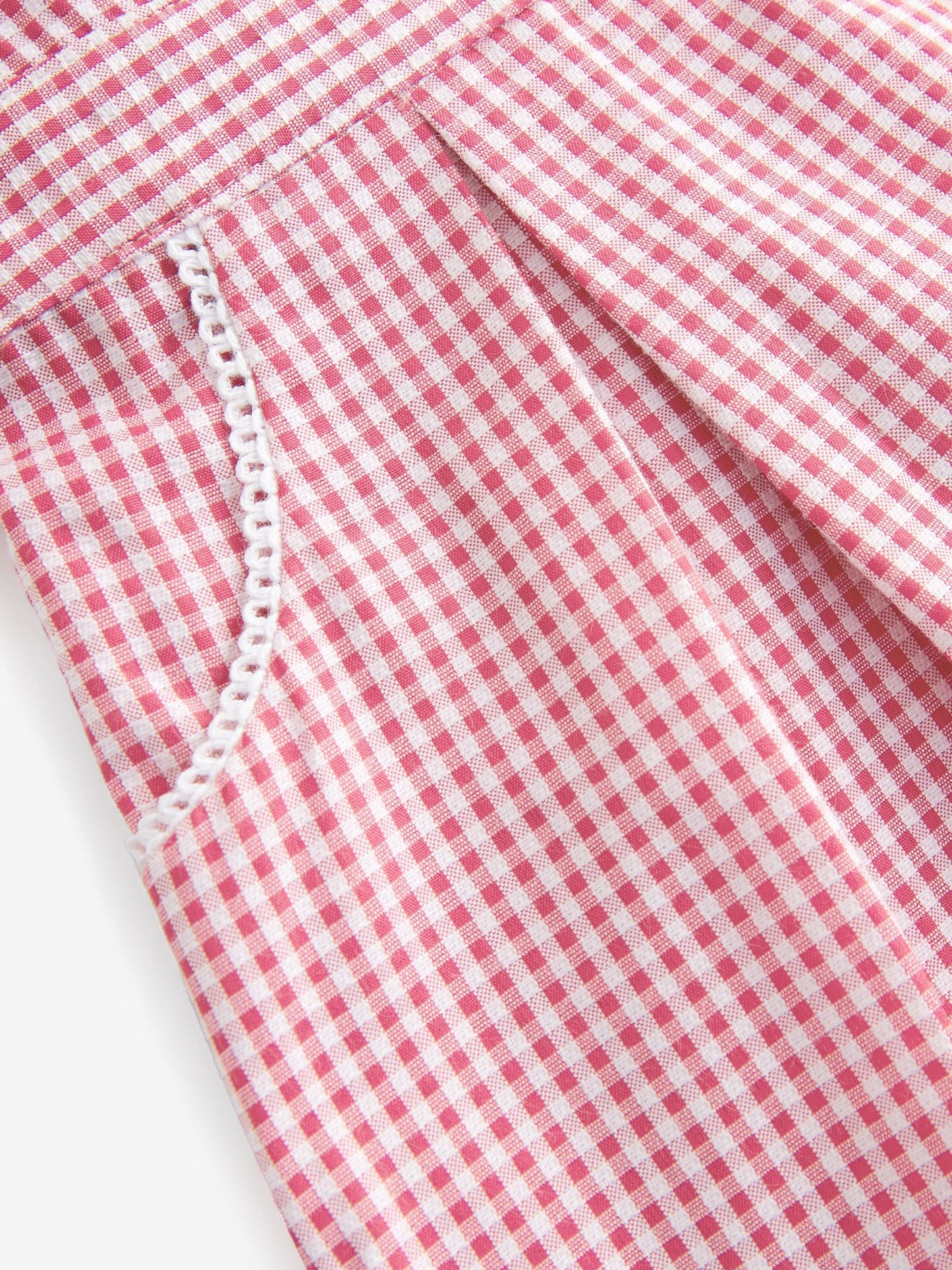 Red Cotton Rich Scalloped Collar Gingham School Dress (3-14yrs) image 10
