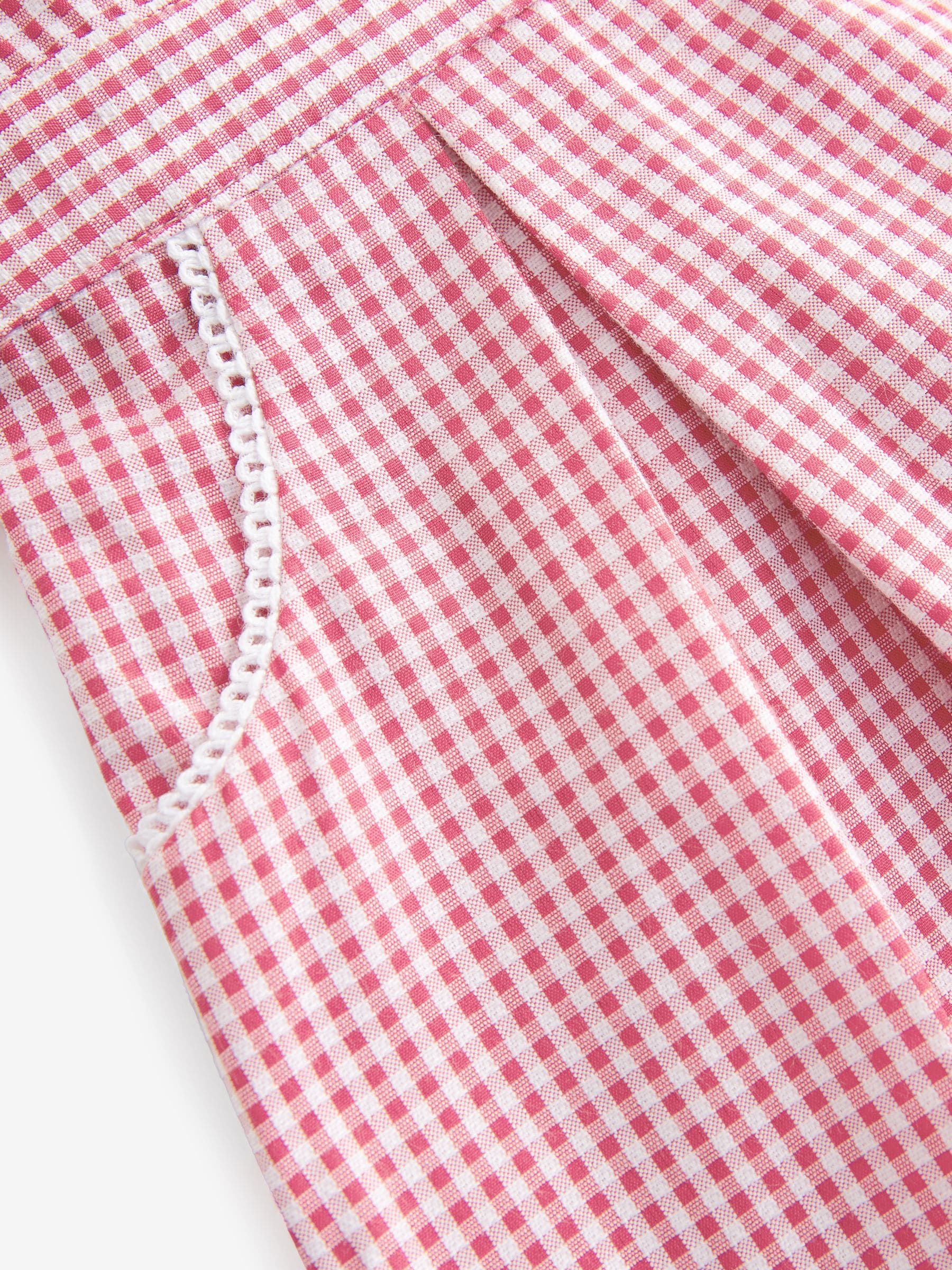 Red Cotton Rich Scalloped Collar Gingham School Dress (3-14yrs) image 10
