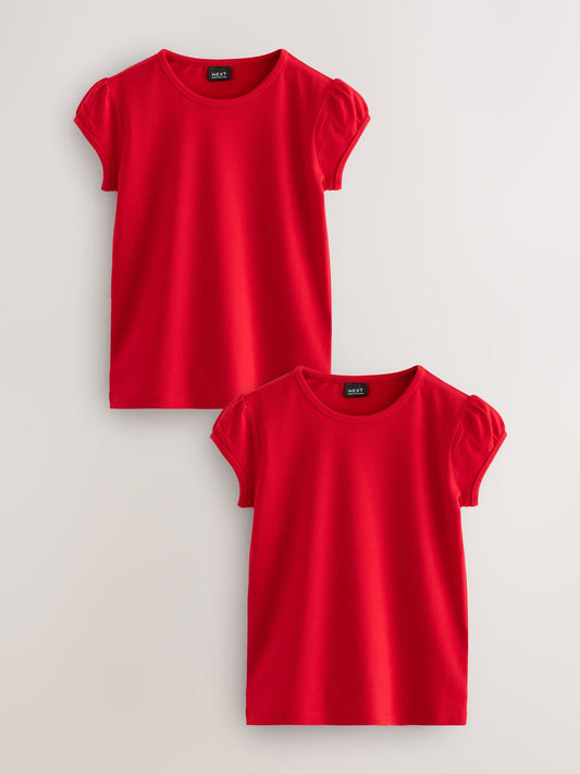 Dsiney Kidz - Red 2 Pack Puff Sleeve T-Shirts (3-16yrs) image 1