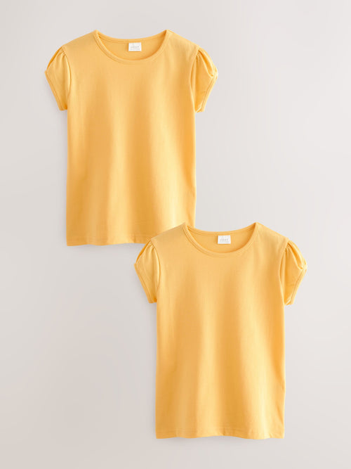 Dsiney Kidz - Yellow 2 Pack Puff Sleeve T-Shirts (3-16yrs) image 1