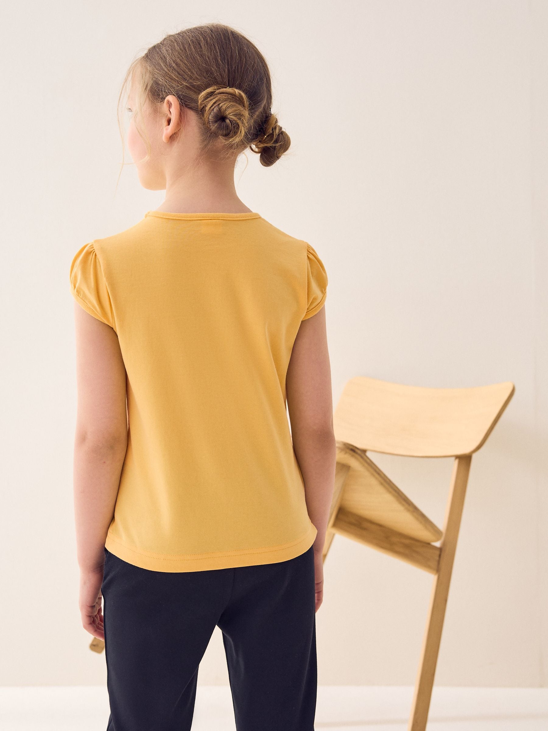 Dsiney Kidz - Yellow 2 Pack Puff Sleeve T-Shirts (3-16yrs) image 3