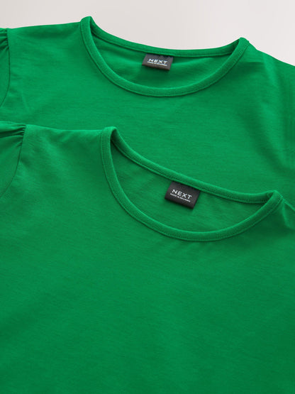 Dsiney Kidz - Green 2 Pack Puff Sleeve T-Shirts (3-16yrs) image 4