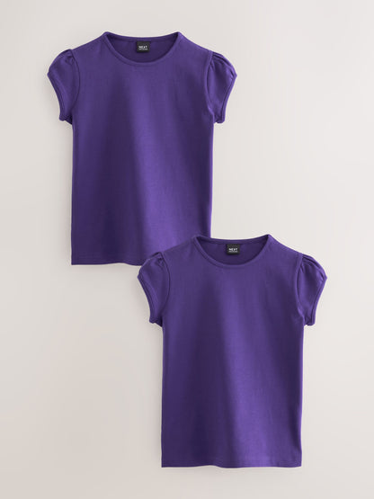 Dsiney Kidz - Purple 2 Pack Puff Sleeve T-Shirts (3-16yrs) image 1