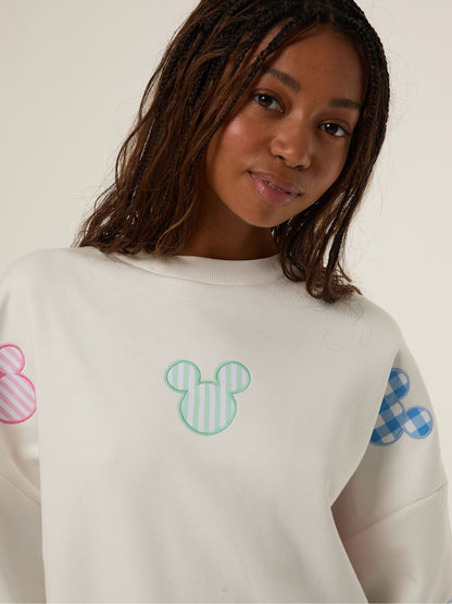 Skinnydip White Disney Mickey Mouse Patch Sweatshirt - image 3