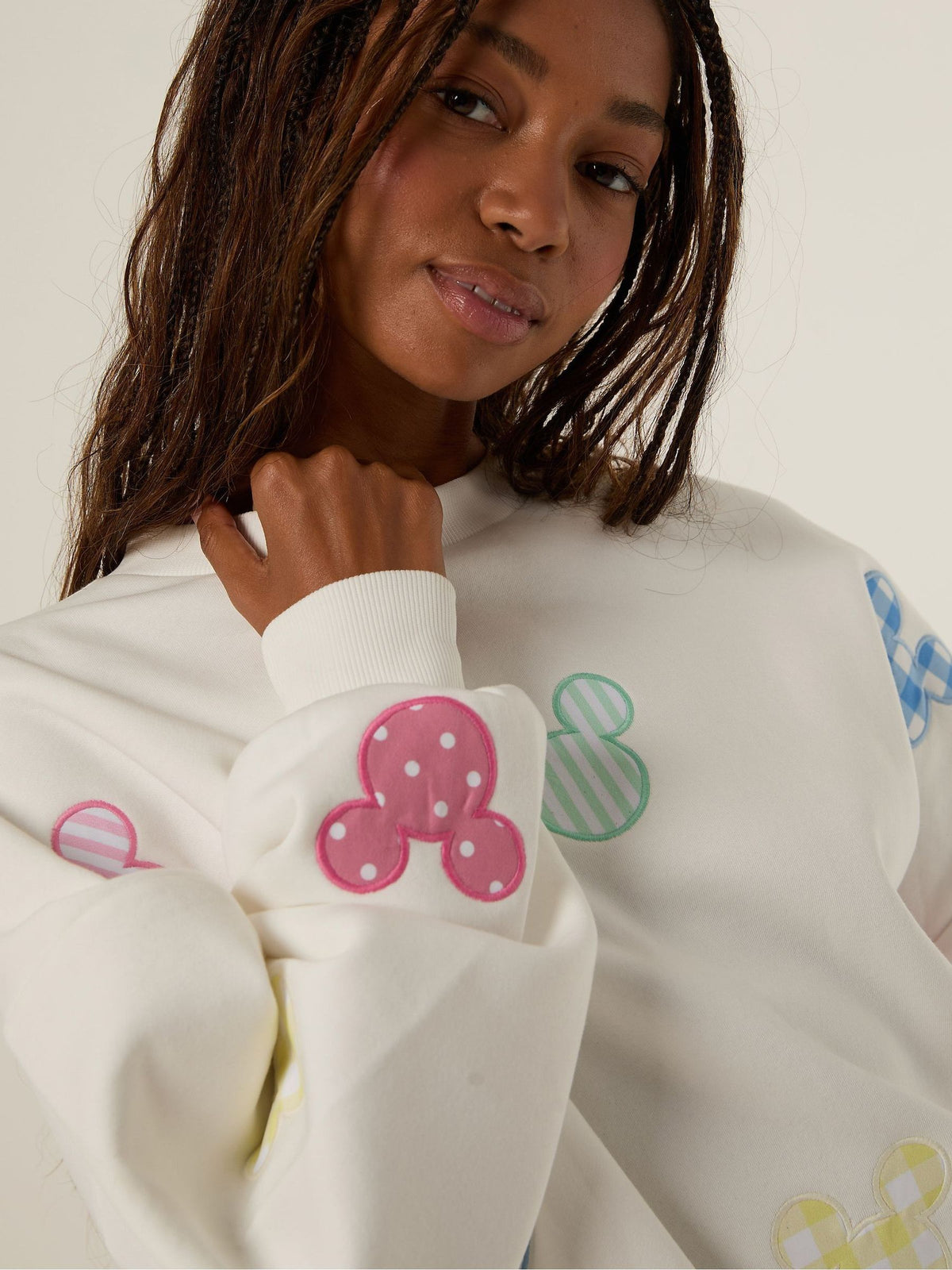 Skinnydip White Disney Mickey Mouse Patch Sweatshirt - image 4